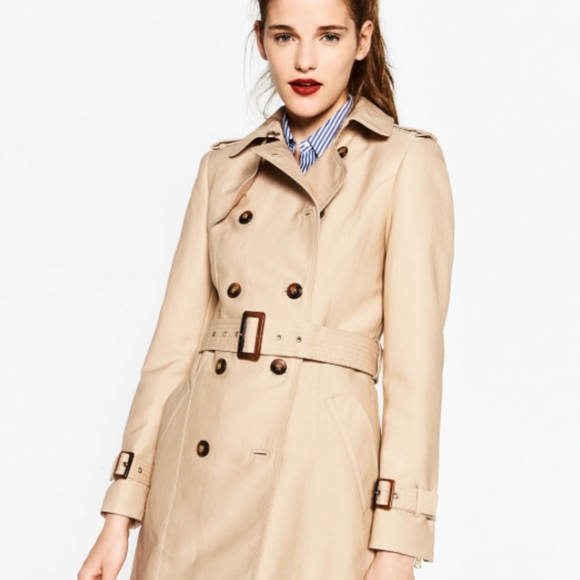 Zara Jackets & Blazers - Zara double breasted trench w/ leopard print